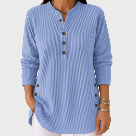 Élise | Jednobarevný pletený svetr s dlouhým rukávem