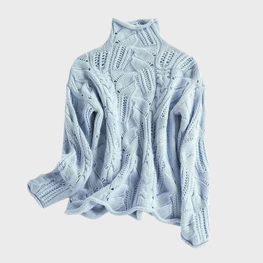 Ksenia – Kašmírový rolák s copánkovým vzorem