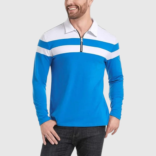 Libuše- Elegantní svetr se zipem a pruhy