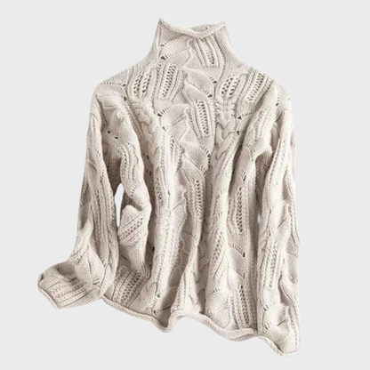 Ksenia – Kašmírový rolák s copánkovým vzorem