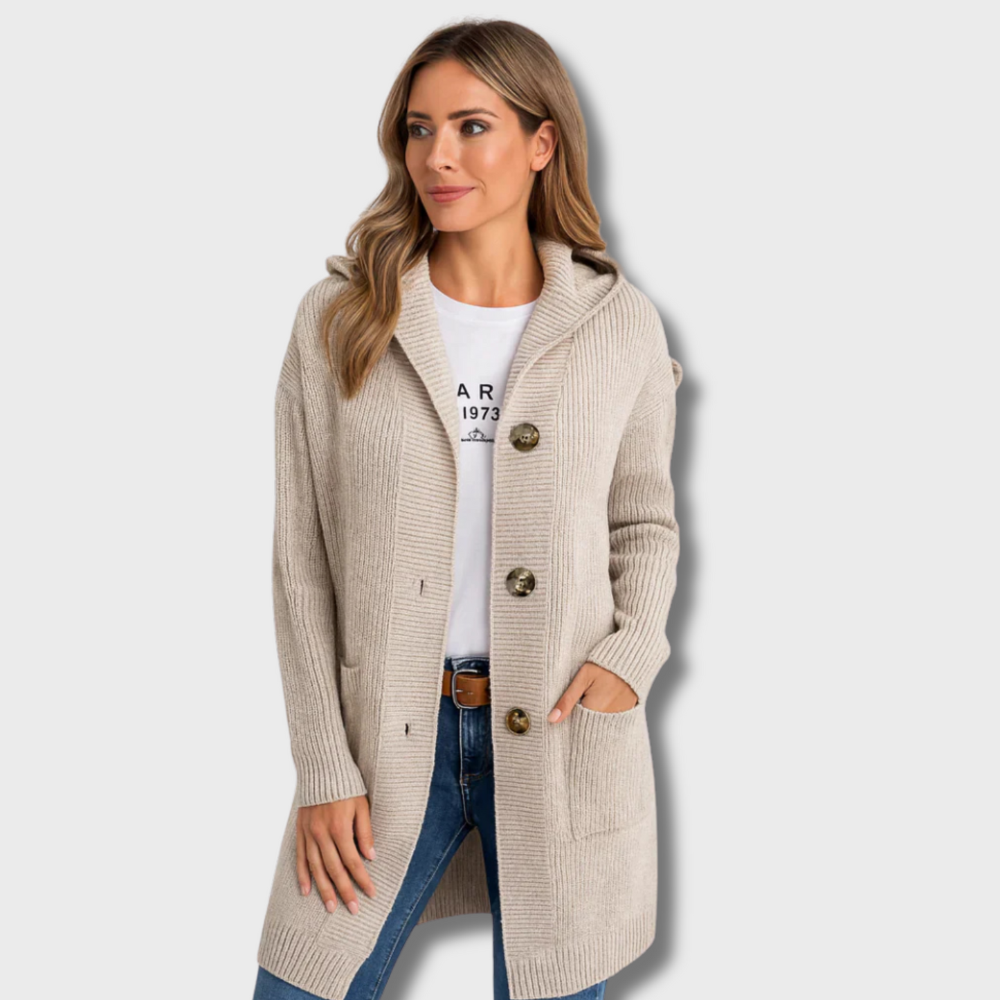 Olga | Elegantní dlouhý pletený kardigan