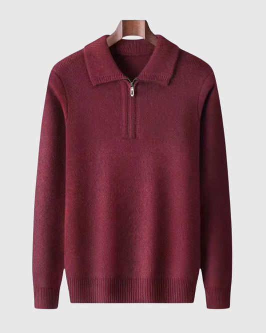 Libuše- Kašmírový svetr s čtvrtovým zipem Gstaad