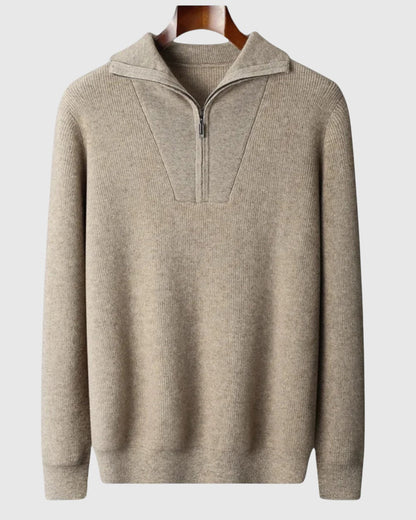 Libuše- Camisola Portofino z kašmíru s polovičním zipem