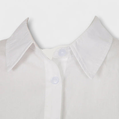 Indie - Bílé plisované šaty s dlouhým rukávem