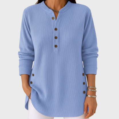 Élise | Jednobarevný pletený svetr s dlouhým rukávem