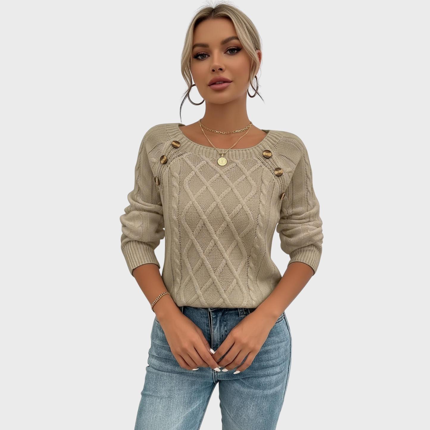 Simona | Svetr s moderním pleteným vzorem