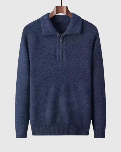 Libuše- Kašmírový svetr s čtvrtovým zipem Gstaad