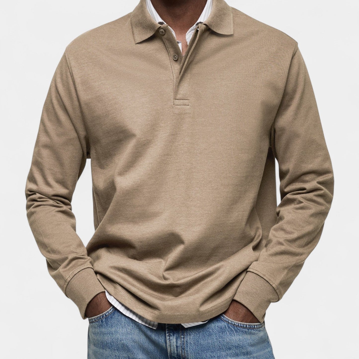 Tomáš – Elegantní pánské polo s dlouhým rukávem