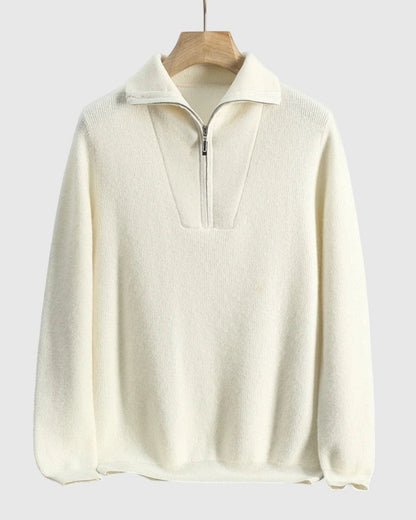 Libuše- Camisola Portofino z kašmíru s polovičním zipem