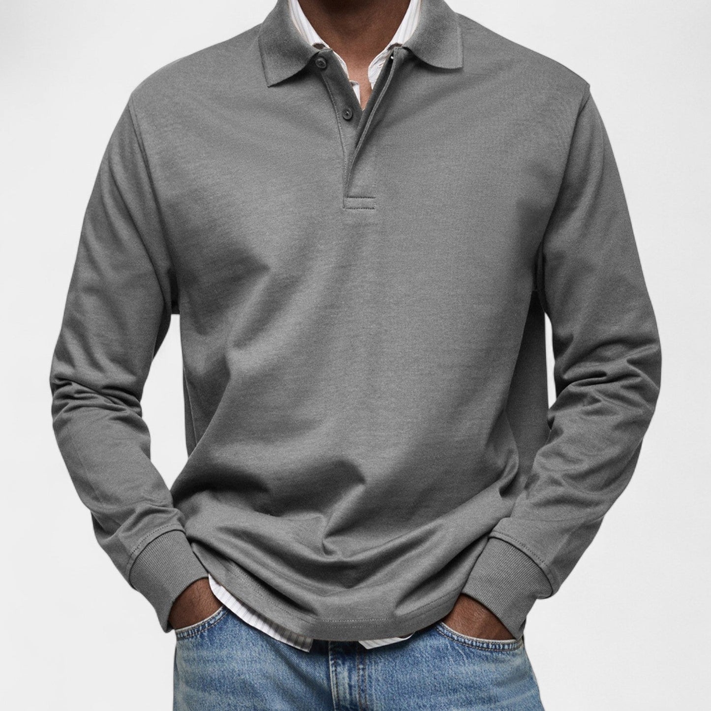 Tomáš – Elegantní pánské polo s dlouhým rukávem