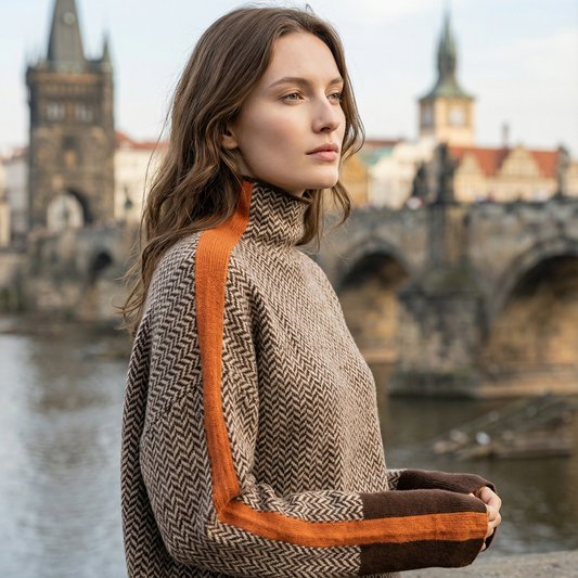 Eleanor – Elegantní rolákový svetr s moderním vzorem