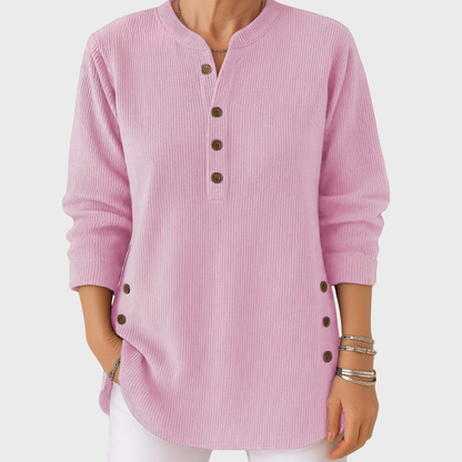 Élise | Jednobarevný pletený svetr s dlouhým rukávem