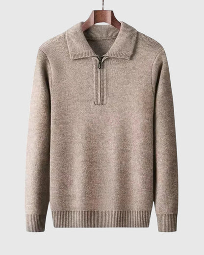 Libuše- Kašmírový svetr s čtvrtovým zipem Gstaad