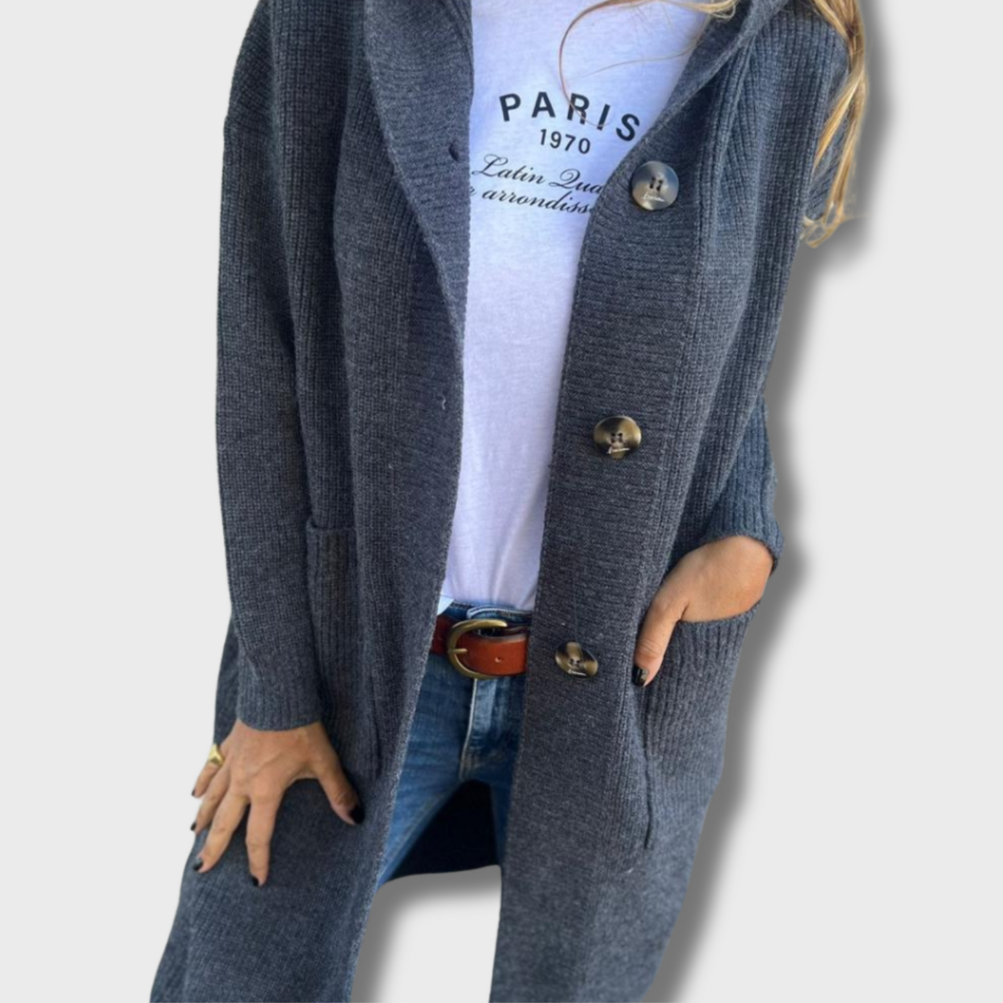 Olga | Elegantní dlouhý pletený kardigan