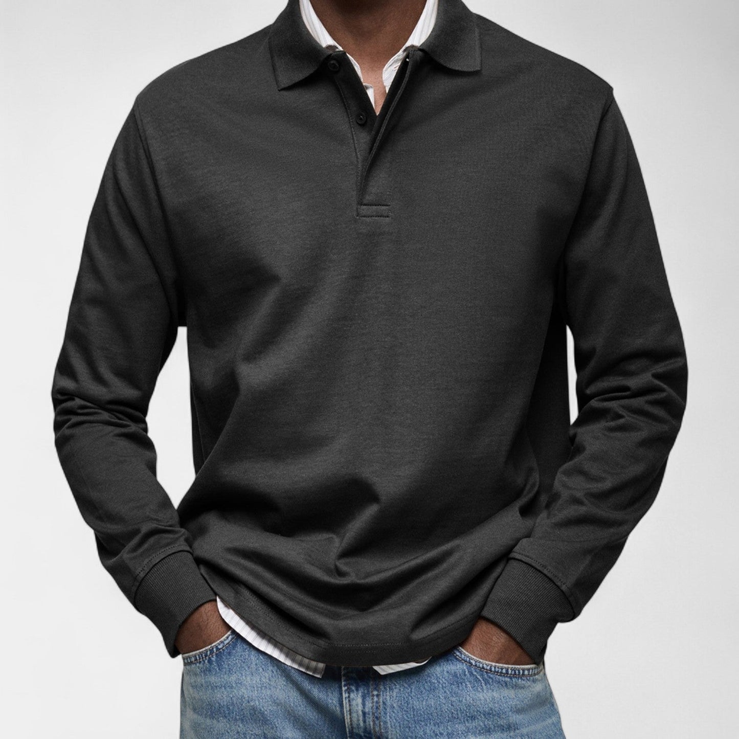 Tomáš – Elegantní pánské polo s dlouhým rukávem