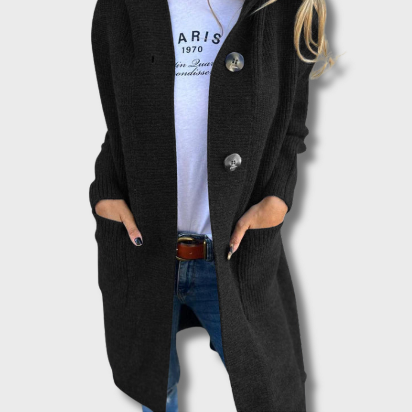 Olga | Elegantní dlouhý pletený kardigan