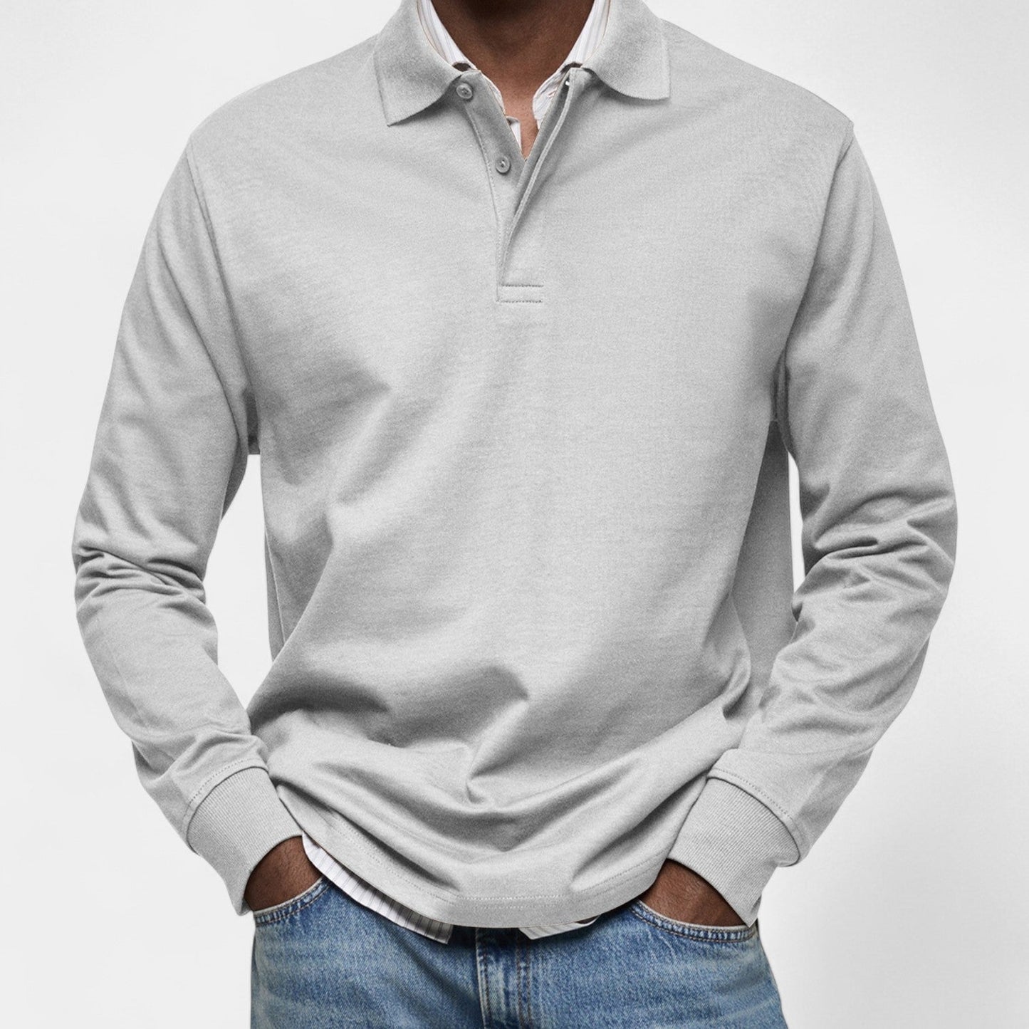 Tomáš – Elegantní pánské polo s dlouhým rukávem