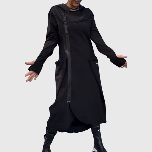 Adriana – Stylová asymetrická bunda s kapucí