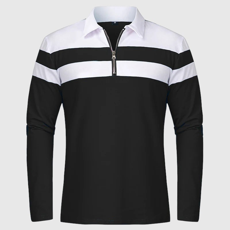 Libuše- Elegantní svetr se zipem a pruhy