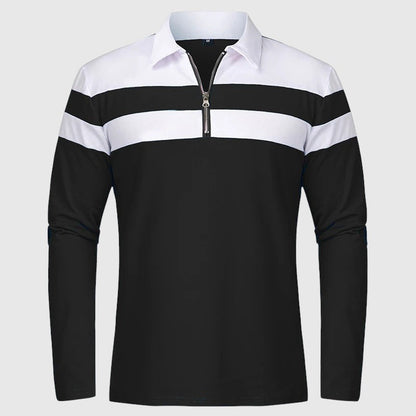 Libuše- Elegantní svetr se zipem a pruhy