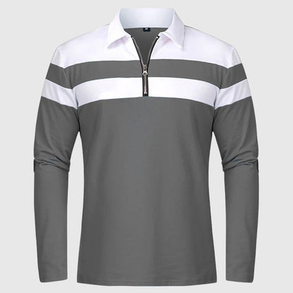 Libuše- Elegantní svetr se zipem a pruhy