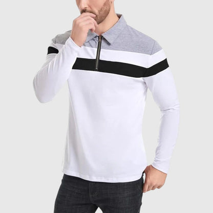 Libuše- Elegantní svetr se zipem a pruhy