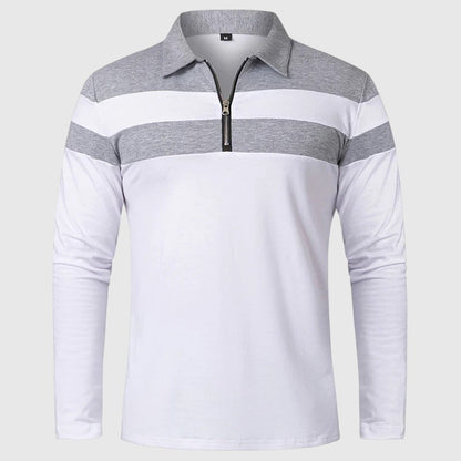 Libuše- Elegantní svetr se zipem a pruhy